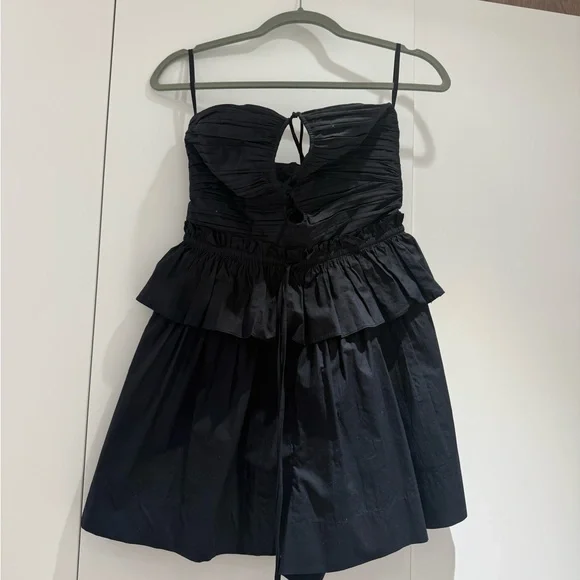 Ulla Johnson Black Strapless Pleated Mini Playsuit - Picture 8 of 8